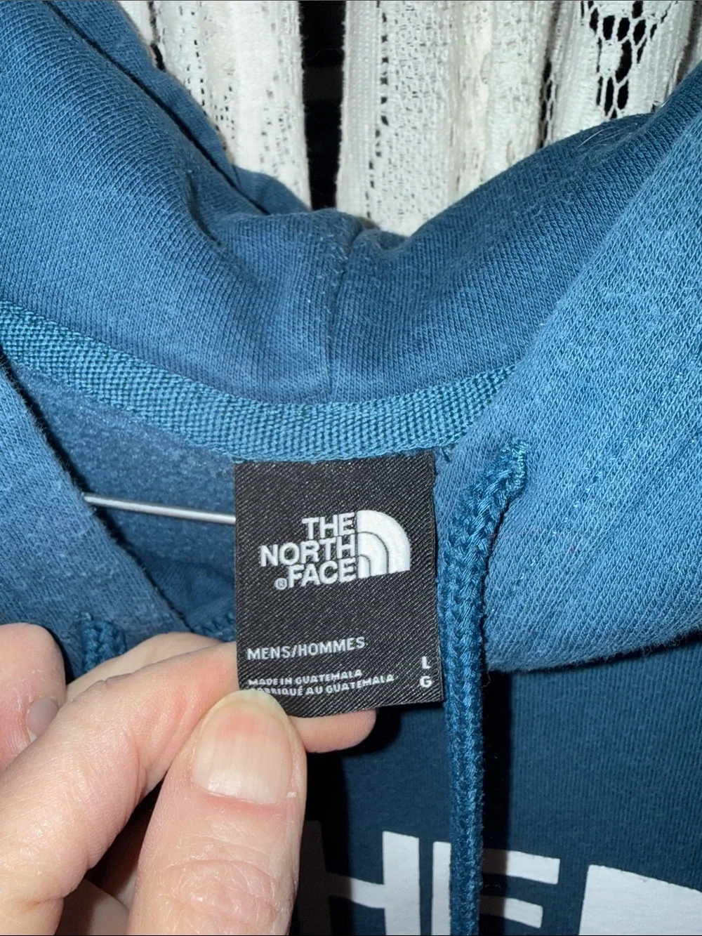 The North Face Blue Hoodie with White Logo